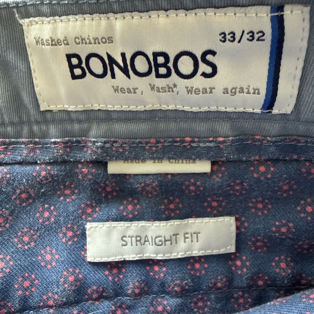 4 Men’s Bonobos Washed Chinos Straight Fit 33/32 Gray Navy Khaki Light Blue - Picture 7 of 12